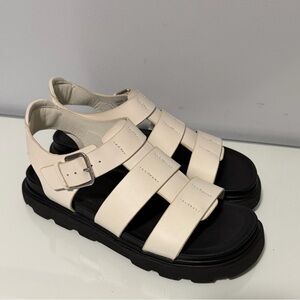 UGG Cream and Black Sandals